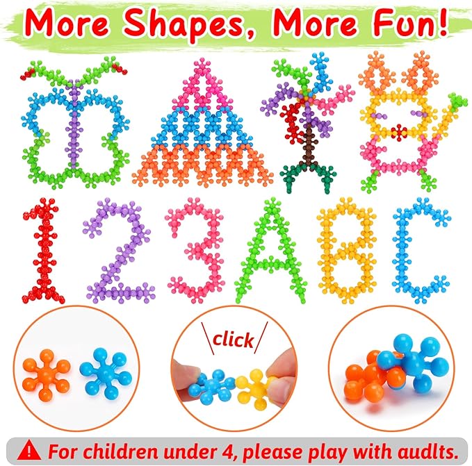 Kids Building STEM Toys for 3 4 5 6+ Year Old Boy Girl Birthday Easter Gift, 300PCS Educational Interlocking Discs Building Blocks for Kids Ages 3-5 4-8 5-7 Preschool Manipulatives Classroom Must Have