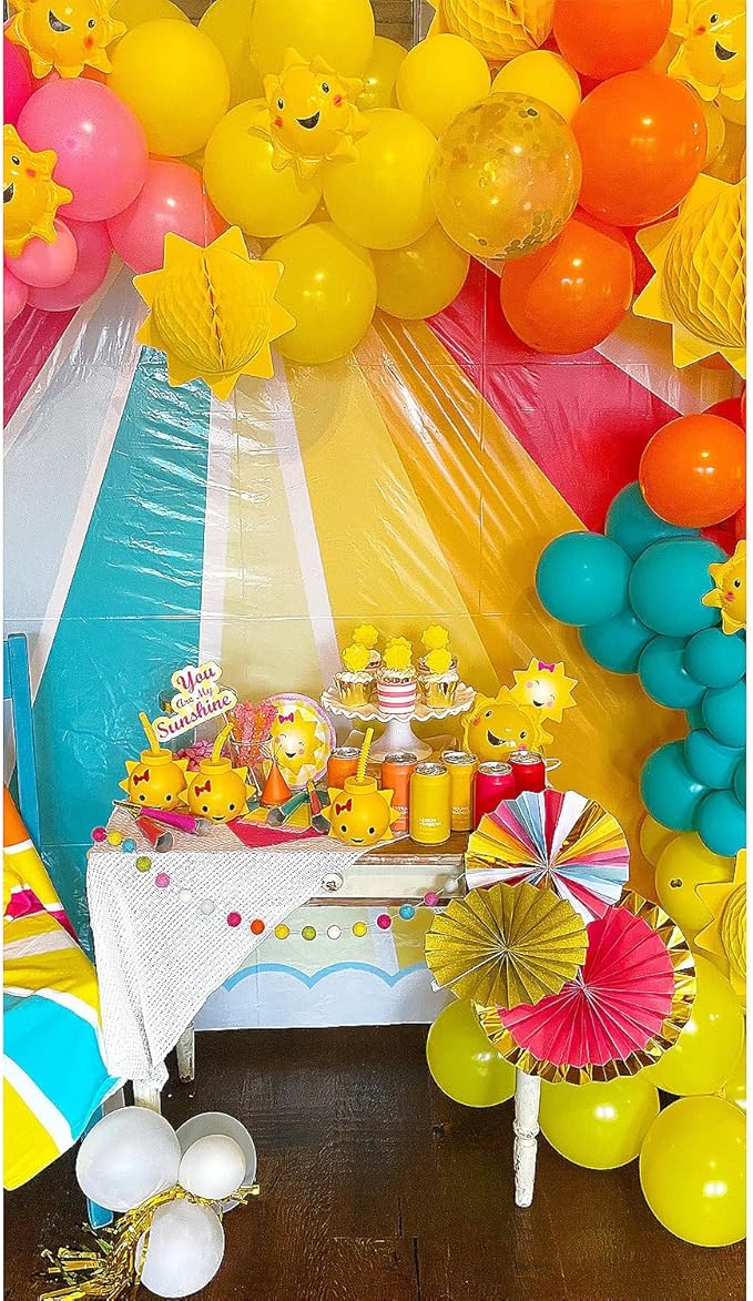 Fun Express Mini You are My Sunshine Beach Balls 12 Pack - Pool Toys for Kids Ages 4-8 & Toddlers | Inflatable Party Favors for Birthday & Summer Fun | Bulk Beach Ball Set for Pool Party Supplies