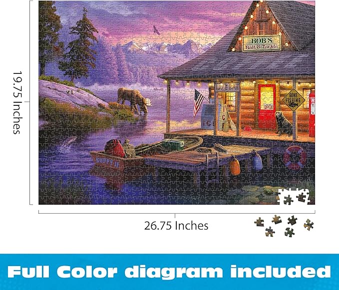 Buffalo Games - David Stevenson - Bob's Bait & Tackle - 1000 Piece Jigsaw Puzzle for Adults Challenging Puzzle Perfect for Game Nights - Finished Puzzle Size is 26.75 x 19.75