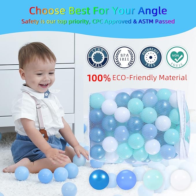 STARBOLO Ball Pit Balls for Toddlers Phthalate Free BPA Free Non-Toxic Crush Proof Play Balls for Toddlers Kids Pool Playhouse Pack of 100 200 500