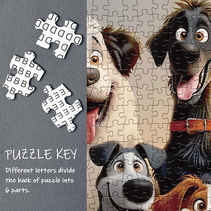Cute Puppy Puzzle for Adults 1000 Pieces, Dog Cartoon Jigsaw Puzzle Golden Retriever, Animal Labradoodle Golden Doodle Doberman Puzzle