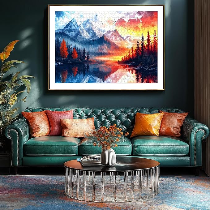 500 Pieces for Adults Puzzles, Natural Mountain Landscape Jigsaw Puzzles for Wall Art Party Game Family Decoration Gifts, Finished Size 23" x 15"