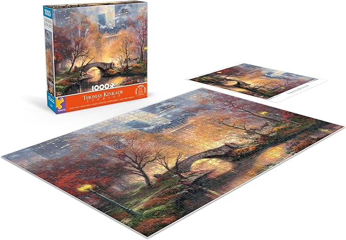 Ceaco - Central Park in the Fall - Thomas Kinkade - Jigsaw Puzzle for Adults 1000 Pieces - Adult Puzzles Autumn New York City - Seasonal Art - 26.75 x 19.75