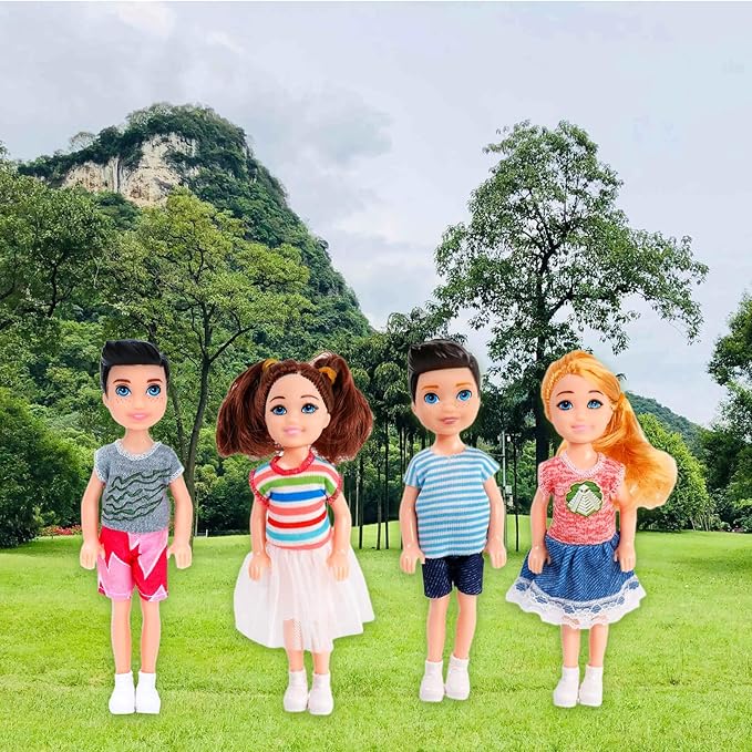 ONEST 10 Sets 5 Inch Mini Dolls with Doll Clothes Party Grown Outfits Doll Accessories