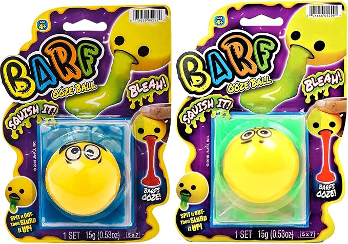 JA-RU Barf Slime Toy Squishy Stress Balls for Kids (2 Fidget Ball Assorted) Throw Up Vomit Slime Balls. Anti Stress Squeeze Toy. Funny Pranks Party Favors Easter Egg Fillers. 5299-2p