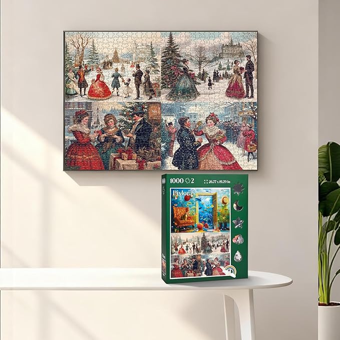 1000 Pieces Puzzles. 2 Pack with Unique Shaped Jigsaw Pieces, Cat Fish and Remembrance Theme, Challenging Gift for Puzzle Lovers, Idea Jigsaw Puzzles for Adults