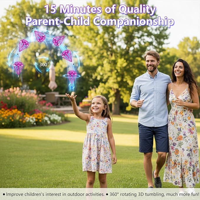 Tikduck 2026 Flying Bouncing Ball Toy - USB Rechargeable, Hand-Controlled with 3D Flips & Multi-Player Fun - Interactive Orb Toy for Kids, Teens & Adults - Indoor & Outdoor Play (Purple)
