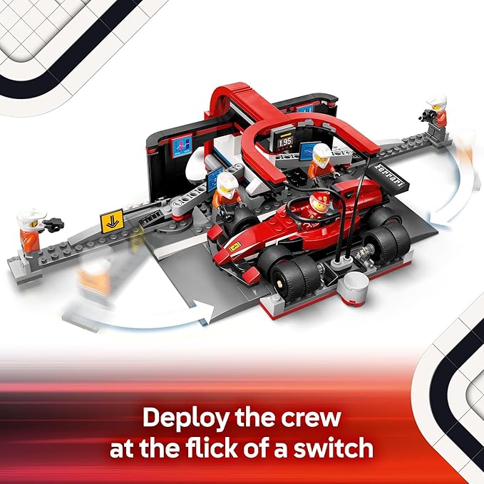 LEGO City F1 Pit Stop & Pit Crew with Ferrari Car Toy - Model Race Car Toy Building Playset for Kids, Boys and Girls, Ages 6+ - F1 Collectible for Fans - Gift Idea for Birthdays - 60443