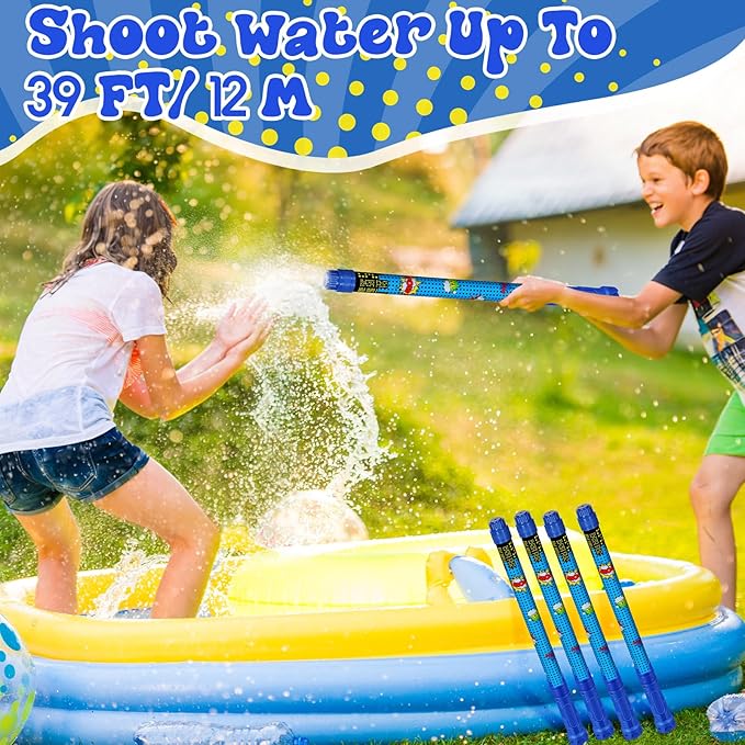 12 Pcs Comics Party Favors, 15'' Water Guns Bulk for Kids Water Squirt Blasters Guns, Summer Activity Swimming Pool Backyard Beach Outdoor Toys for Kids Adults, 39 ft Range Shooter