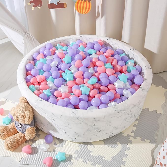Star Ball Pit Balls for Toddlers -200pcs Phthalate Free BPA Free Non-Toxic Crush Proof Play Balls Play Tent Pool Playhouse Playpen Party Indoor Outdoor,Party Birthday