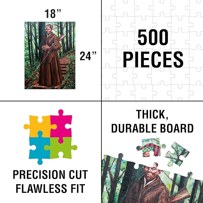 African American Expressions - Harriet Tubman Puzzle – 500-Piece African American Jigsaw Puzzle for Adults | Inspirational Black History Puzzle