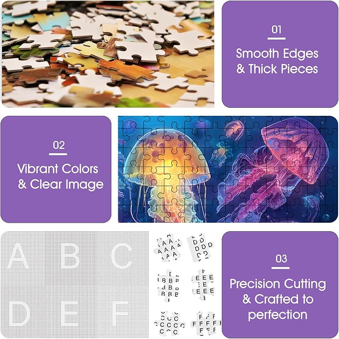 500 Piece Puzzle for Adults – Ocean Jellyfish Puzzle 500 Pieces for Adult Elderly Puzzle Game – Fun & Challenging Family Game Gift Toy for Friends and Family (20.5 x 15 in)