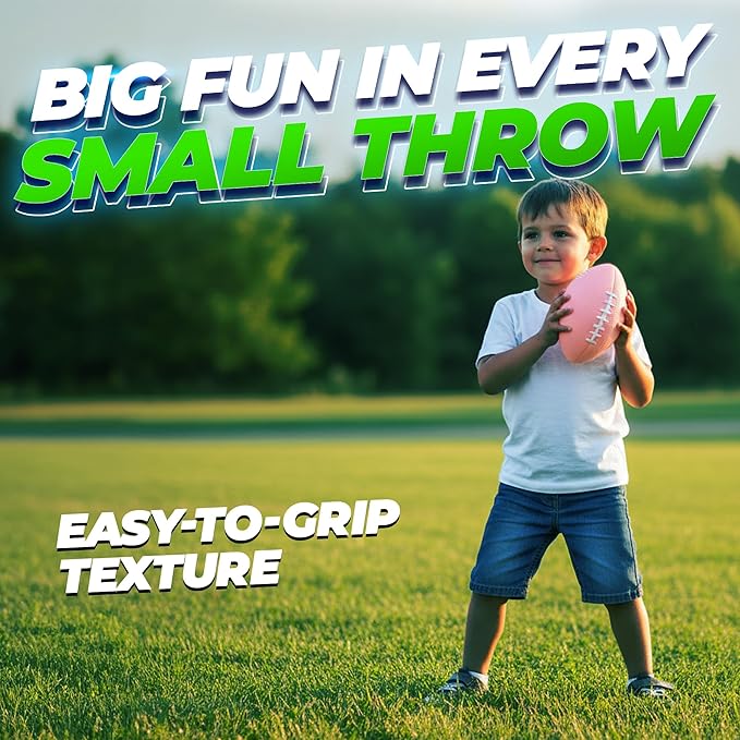 7.25" Mini Foam Football for Kids & Toddlers - Easy Grip Small Youth Sports Ball - Soft Foam Footballs for Little Hands, Indoor & Outdoor Sports Play - Toy Gift for Boys & Girls