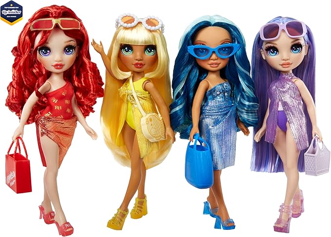 Rainbow High Swim & Style Skyler, Blue 11" Fashion Doll with Shimmery Wrap to Style 10+ Ways, Removable Swimsuit, Sandals, Fun Play Accessories, Great Toy Gift for Girls Kids Ages 4-12 Years