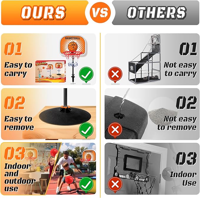Toddler Basketball Hoop Indoor, Basketball Hoop for Kids Mini Kids Hoops for Outdoor Indoor Goal for Sport Toys Christmas Birthday Gift