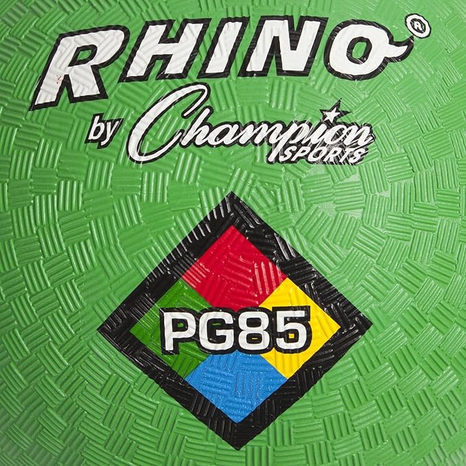 Champion Sports Rhino Playground Balls 8.5"D - Two Ply, Nylon Wound, GREEN