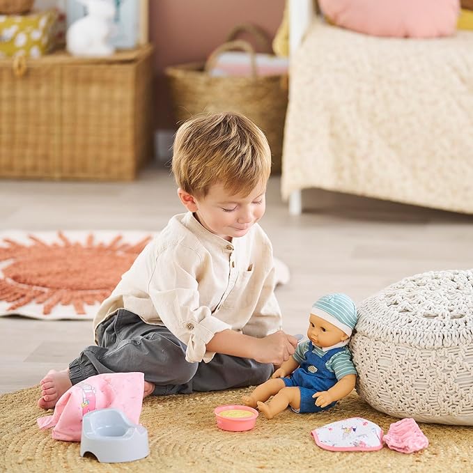 Baby Doll Accessories Care Set for 12-Inch Dolls - 11-Piece Baby Doll Accessories Set with Diaper Bag, Bottle, Bib, Potty, Pacifier - Pretend Play Feeding and Care