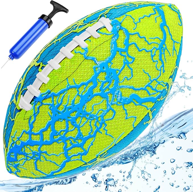 Jasonwell Waterproof Football Pool Toys - Strong Grip Soft Football for All-Weather Play Pool Games Beach Toys Water Footballs Outdoor Sports Toy Christmas Birthday Gifts for Kids Boys Teens Adults