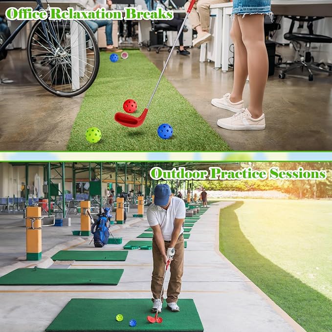 3 Pack 36" Backyard Golf Club with 6 Balls Outdoor Game Set, Right Hands Training Practice Course Portable Golf Play Gift for Family Beach Camping Lawn Park Yards Grass Home Indoor