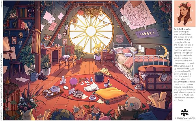 Buffalo Games - Bonjour - Brittnie Ortega - Messy Room - 500 Piece Jigsaw Puzzle for Adults - Challenging Puzzle Perfect for Game Nights - Finished Size is 21.25 x 15.00