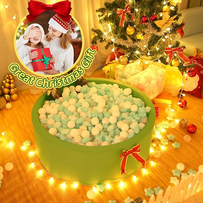 TRENDPLAY Star Ball Pit Balls for Toddlers -50 100 200 Count Star Balls Different Shapes, Non-Toxic Plastic Balls for Safe Play, Boys Girls Festival Party Decoration