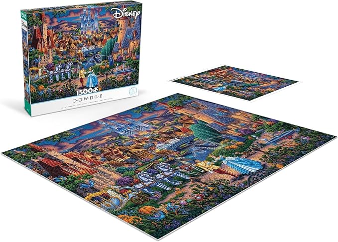 Ceaco - Disney - Dowdle - Cinderella's Enchanted Evening - 1500 Piece Jigsaw Puzzle - Colorful Puzzle for Adults – Precision-Cut Pieces, Beautiful Artwork, and Hours of Relaxing Fun