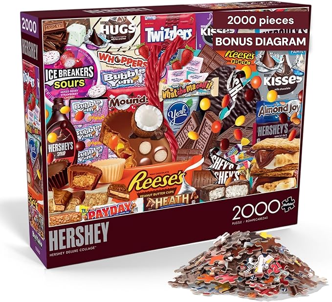 Puzzles for Adults 2000 Pieces – Buffalo Games Deluxe Collage Hershey's Jigsaw Puzzle, Challenging 2000 Piece Puzzle for Adults, Premium Quality with Poster