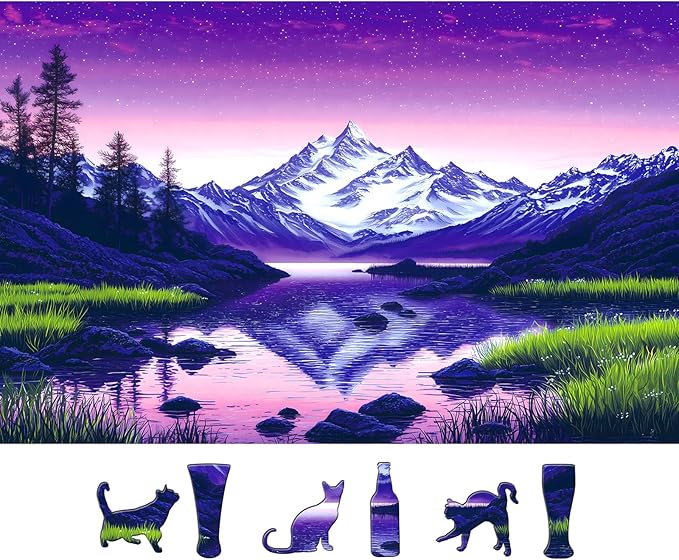 500 Piece Puzzles for Adults, Nature Landscape - Mountain Lake Scenery Puzzles for Adult, Art Jigsaw Puzzles for Adults 500 Pieces, Party Game Gifts Decoration (23 x 15 Inch)