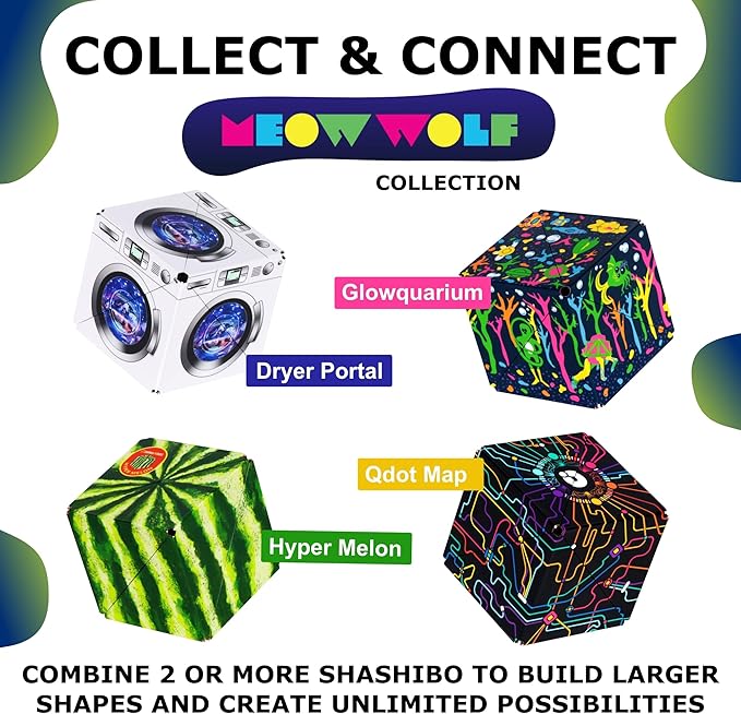Shashibo Shape Shifting Box - STEM Fidget Toy with Ultra Strong Magnets - Sensory Puzzle Cube Transforms Into 100+ Shapes, Easter Basket Stuffers Gift for Kids, Teens, and Adults (Hyper Melon)