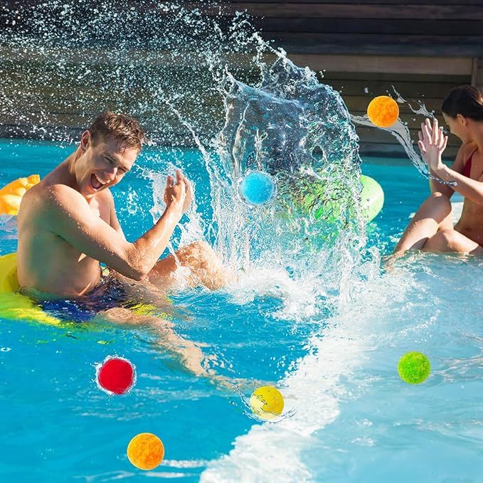 60 Pcs Reusable Water Balloons,Soft Splash Balls for Outdoor Water Games,Beach Pool Party Supplies,Reusable Water Toys for Summer Fun and Family Activities
