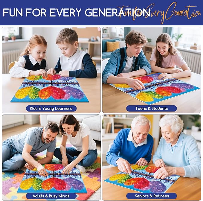300 Piece Puzzles for Adults,Tree of Love Puzzle for Adults Kids Seniors,Large Piece Fun Puzzle for Kids Ages 8-10 10-12,Challenging Trees of Nature Seasons Puzzles Perfect for Game Nights,20.5x15 in