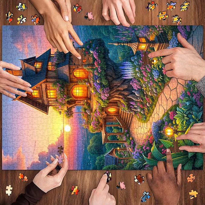 Puzzles for Adults 1000 Pieces, Jigsaw Puzzle for Adults, Fun Challenging Puzzle, Fairytale Tree House Puzzles, Interlock Perfectly No Dust, Gifts for Friends Teacher Father's Day