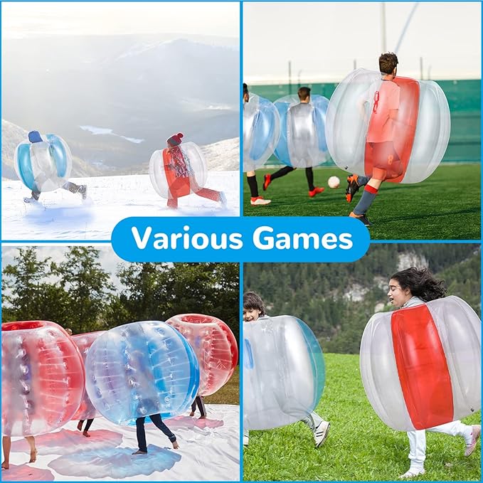Theefun Bumper Balls, 2 Pack 36inch Inflatable Sumo Ball Bopper Toys for Kids 50-100lb, Physical Outdoor Active Play, Giant Human Hamster Knocker Body Zorb Ball, Body Bubble Soccer Ball