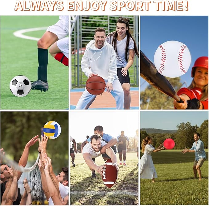 Liliful 36 Pcs Bulk Assorted Sports Balls Equipment Set with Pump & Carry Bag – Soccer, Basketball, Volleyball, Football & Playground Ball for School PE, Outdoor Game & Team Training