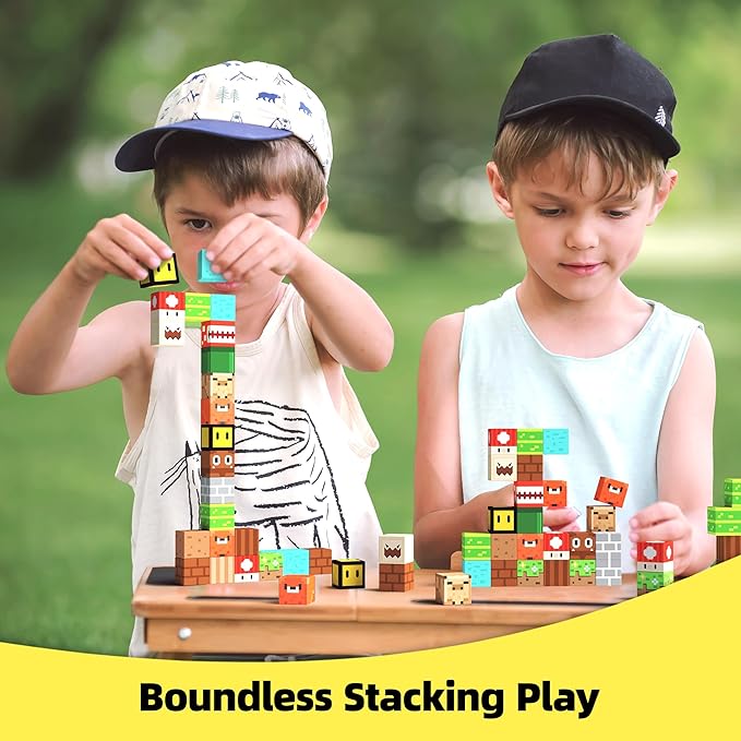 GobiDex 100PCS Magnetic Building Blocks Game-Based Build Magwonder Cave World with Magnet Construction Toys STEM Sensory Gift for Boys Girls Birthday (1 inch)