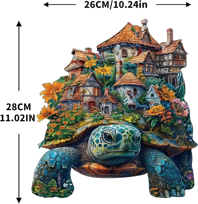 Wooden Puzzles for Adults, Turtle Wooden Puzzles 200 Pieces, Irregular Animals Fun Puzzles for Adults