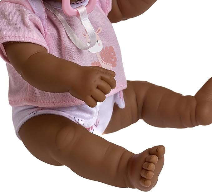 JC Toys - La Newborn Nursery | 7 Piece Baby Doll Gift Set | 12" Life-Like Hispanic Doll with Accessories | Purple | Ages 2+ (18347)