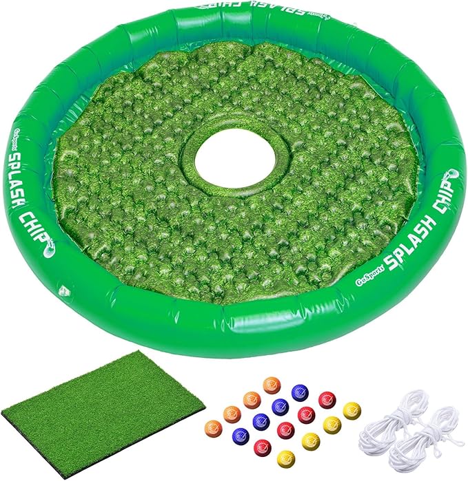 GoSports Splash Chip Floating Golf Game - Includes Chipping Target, 16 Foam Golf Balls, 1 Chipping Mat and Tethering Ropes