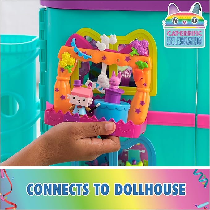 DreamWorks GABBY'S Dollhouse, Baby Box Talent Show Balcony Playset, 8-Pcs with Toy Figures, Doll House Accessories & Sensory Play, Kids Toys for Girls & Boys 3+