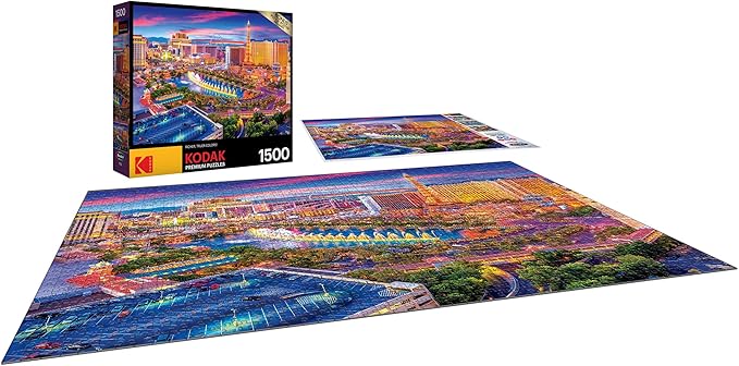 RoseArt - Kodak Premium - Las Vegas Strip - 1500 Piece Jigsaw Puzzle for Adults