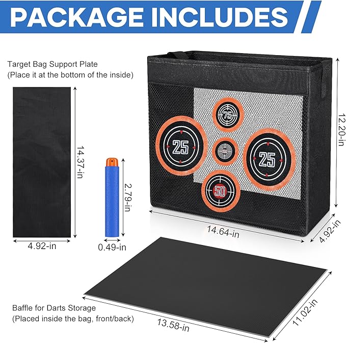 300 Darts Fits for Nerf Elite Blasters, Compatible with Disruptor, Strongarm etc. Elite Blasters, with a Target Fits for Nerf Blasters, Blue, 0.4in