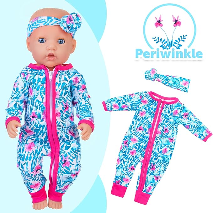 UNICORN ELEMENT 5 Sets 14-18 Inch Baby Doll Clothes Outfits Casual Wear for 17 Inch Baby Doll 10 Pcs Clothes and Headbands for 15-18 Inch