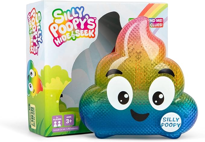 Silly Poopy’s Easter Hide & Seek Toy by Relatable, The Talking, Singing Rainbow Easter Game for Toddlers, Interactive Fun Learning Toy for Easter Basket Gifts, Includes 1 Toy and 2 AA Batteries
