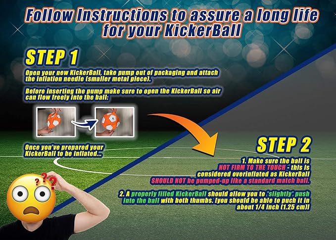 Kickerball - Curve and Swerve Soccer Ball/Football Toy - Kick Like The Pros, Great Gift for Boys and Girls - Perfect for Outdoor & Indoor Match or Game