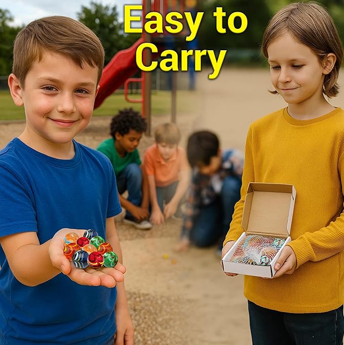 ARSUK Large Glass Shooter Marbles for Decoration 25mm/1 inch 10pcs Assorted Colour Marble Game, Marble Run Accessories Learning and Recreational, Sports & Outdoor Play (10pcs Handmade Marbles)