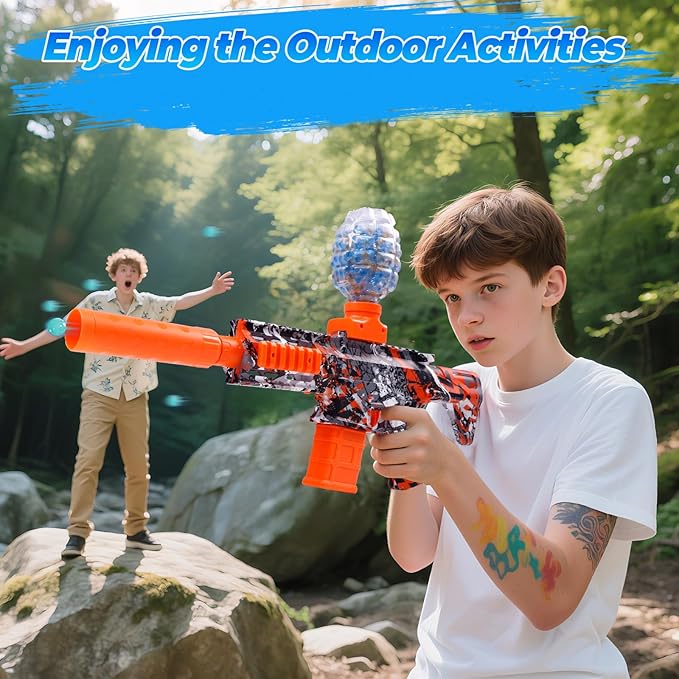 2 Pack Gel Ball Blaster Splatter Toys 60000+ Balls - High Powerful 12 Per Seconds 160+ Fps Super High Speed Automatic Splat Toys for Age 14+