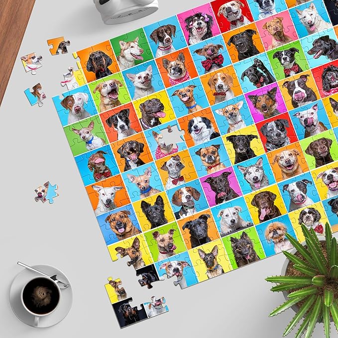 Puzzles for Adults 1000 Pieces, Jigsaw Puzzle for Adults, Fun Challenging Puzzle, Dog Photo Booth Puzzles Game, Interlock Perfectly No Dust, Gifts for Valentine's Day Easter