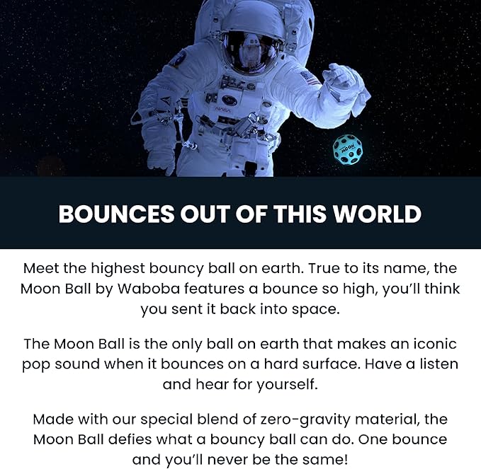 Waboba Gradient Moon Ball 2 Pack - Super Bouncy Wall Balls for Kids and Teens - Outdoor Sports Toy Gift - Rainbow & Undersea