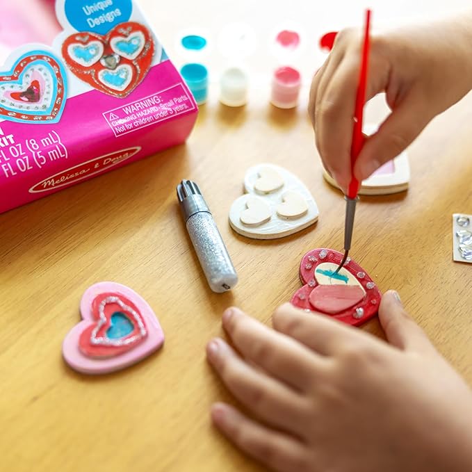 Melissa & Doug Decorate-Your-Own Wooden Magnets Craft Kit Bundle (12 Magnets) - Wood Crafts for Kids, Preschool Toys, and Learning Resources for Ages 4+