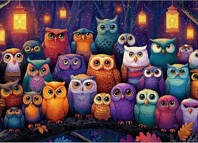 1000 Piece Puzzle for Adults - Owl Family Jigsaw Puzzles - Brain Teaser Adult Puzzles - Christmas Birthday Gifts for Women/Men